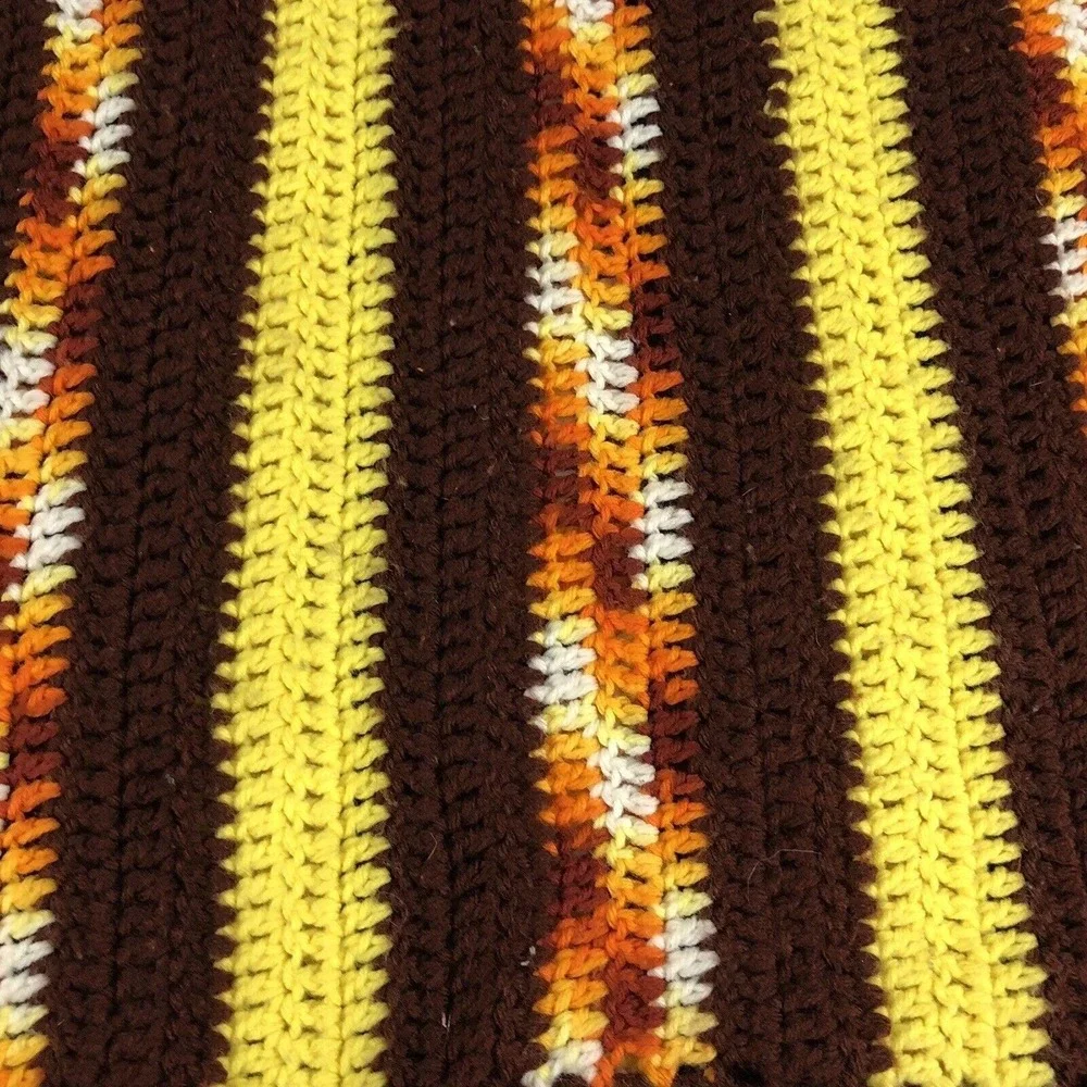 Handmade Crochet Afghan Throw Striped Runner 54